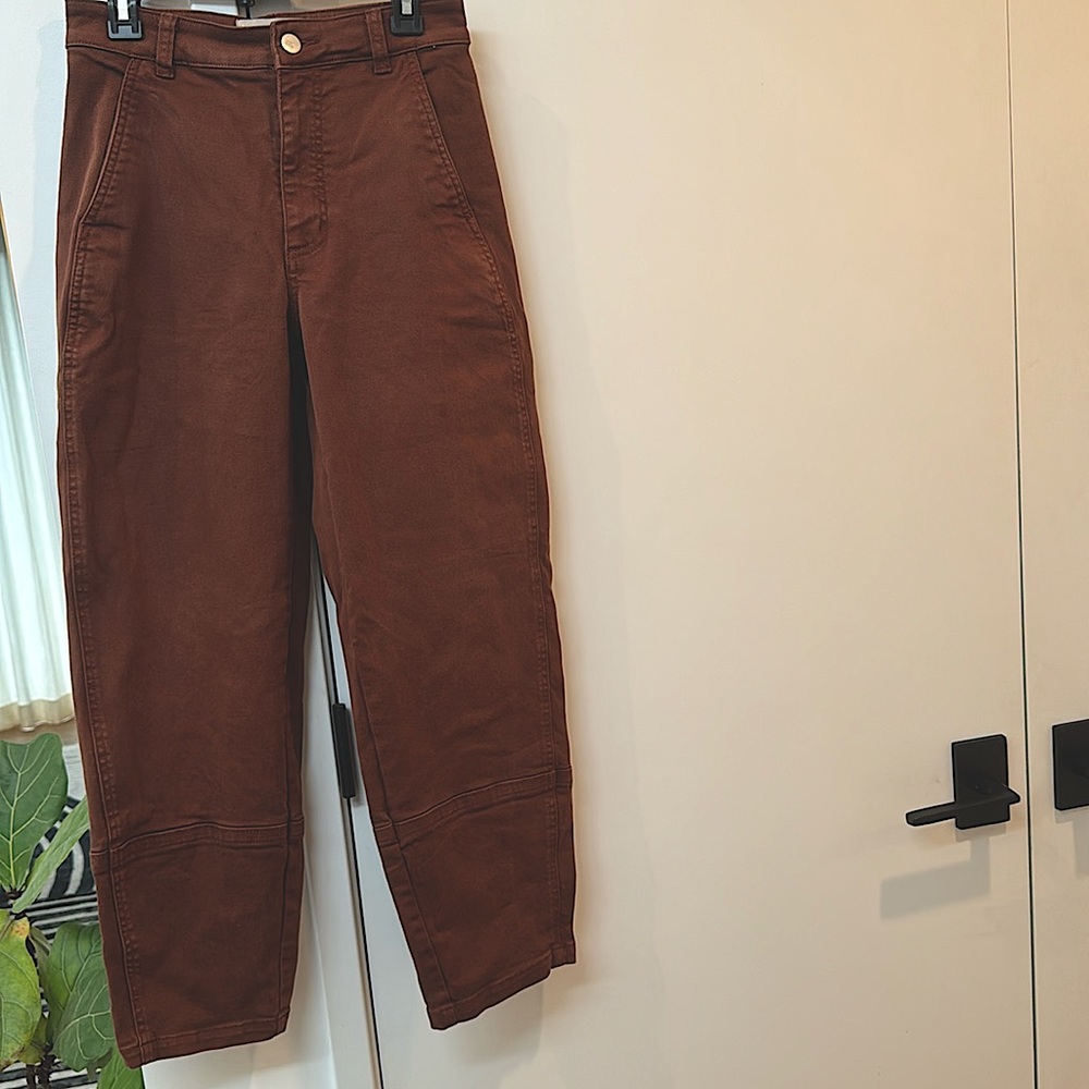 Everlane Wide Leg Pants in Brown